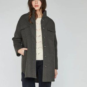 Gentle Fawn, Size Small, Heather Grey Brushed Shirt Jacket